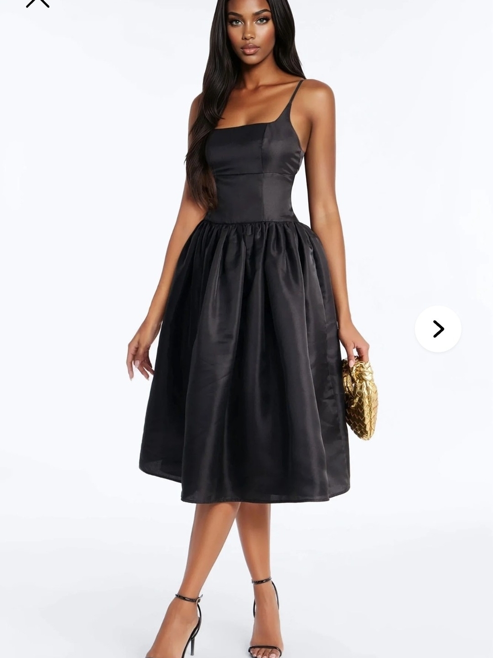 Fashion Nova Black Spaghetti-Strap Midi Dress